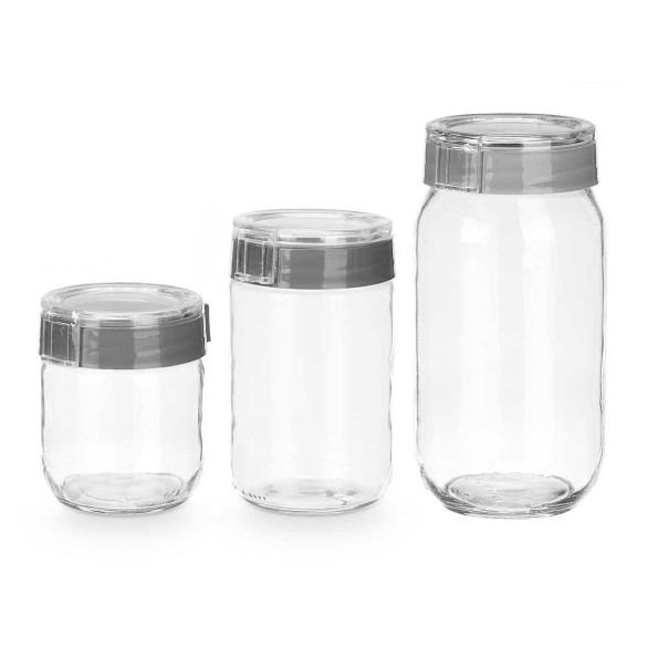SET 3 BOTE TAPA GRIS 425 660 1000ML