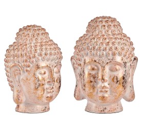 CABEZA BUDA POLIRESINA GRANDE BLANCO Y ORO