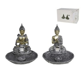 BUDA INCIENSO 9.5 CM PLATA - RESINA