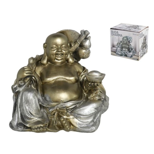 BUDA DHARMA 17 CM PLATA - RESINA