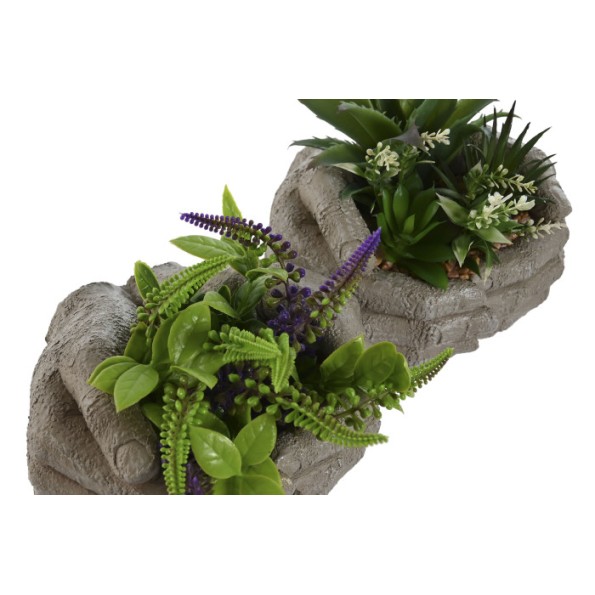 PLANTA RESINA PE 18,5X16X17 MANOS 2 SURT.