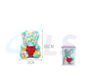 DECORACION DE FLORES FORMA DE OSO 35CM