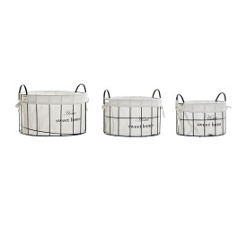 CESTA SET 3 LINO METAL 36X36X26 NEGRO