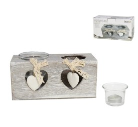 PORTAVELAS X2 CORAZON 17 CM