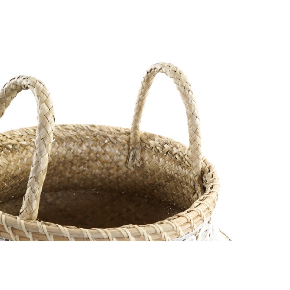 CESTA FIBRA ALGODON 30X35 FLECOS BLANCO