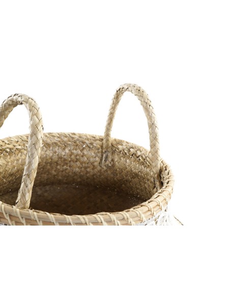 CESTA FIBRA ALGODON 30X35 FLECOS BLANCO