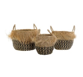 CESTA SET 3 FIBRA 40X40X40 FLECOS NATURAL MARRON