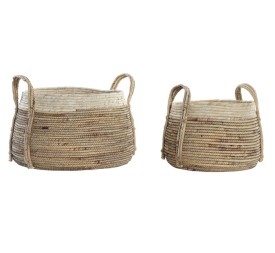 CESTA SET 2 JUNCO FIBRA MAIZ 40X40X32 ASA NATURAL