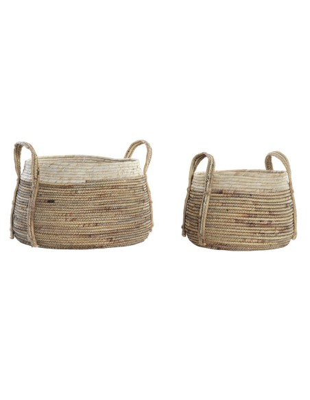 CESTA SET 2 JUNCO FIBRA MAIZ 40X40X32 ASA NATURAL
