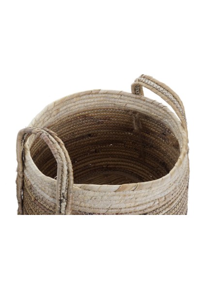 CESTA SET 2 JUNCO FIBRA MAIZ 40X40X32 ASA NATURAL