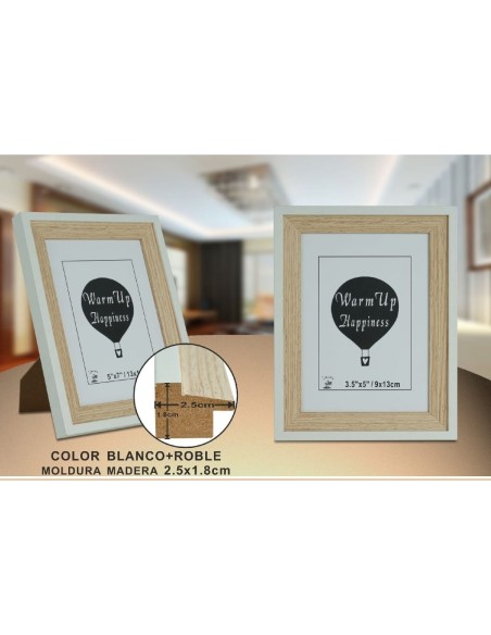 PORTAFOTO ROBLE/BL DM-404 9X13CM (12/48)