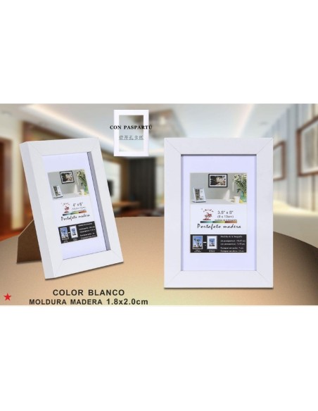 PORTAFOTO MADERA 9X13CM DM-810 (12/48)