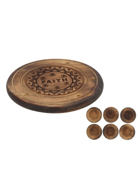 PORTA INCIENSO 10CM 6 DISEÑOS NATURAL