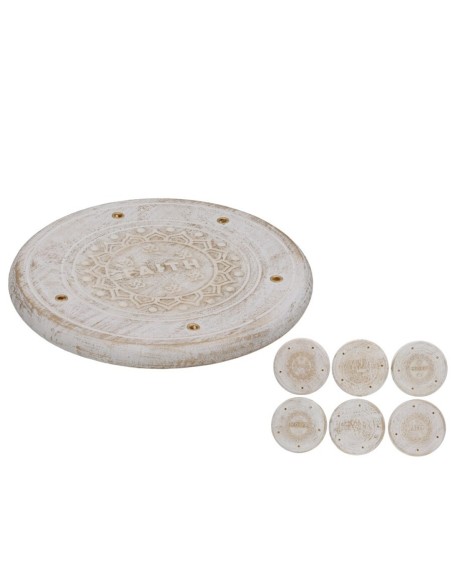 PORTA INCIENSO 10CM 6 DISEÑOS BLANCO ORO