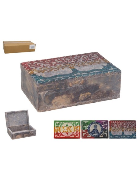 CAJA MARMOL DECORADA 10X15X4,5CM 3STD