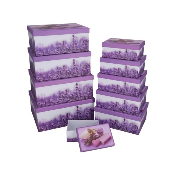 SET 10 CAJAS LAVANDA 37,5X29X16 CM