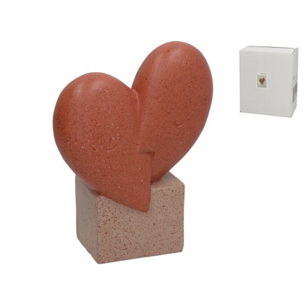 FIGURA DECO CUORE 18,5X9,5X23 CM RESINA