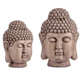 CABEZA BUDA POLIRESINA GRANDE COLOR GRIS
