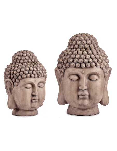 CABEZA BUDA POLIRESINA GRANDE COLOR GRIS