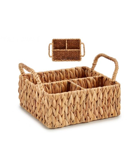 ORGANIZADOR RECTANGULAR PAJA CON 3 HUECOS