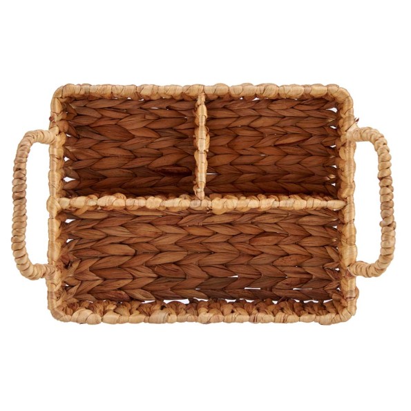 ORGANIZADOR RECTANGULAR PAJA CON 3 HUECOS