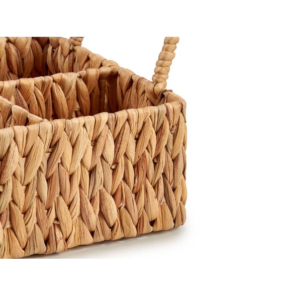 ORGANIZADOR RECTANGULAR PAJA CON 3 HUECOS