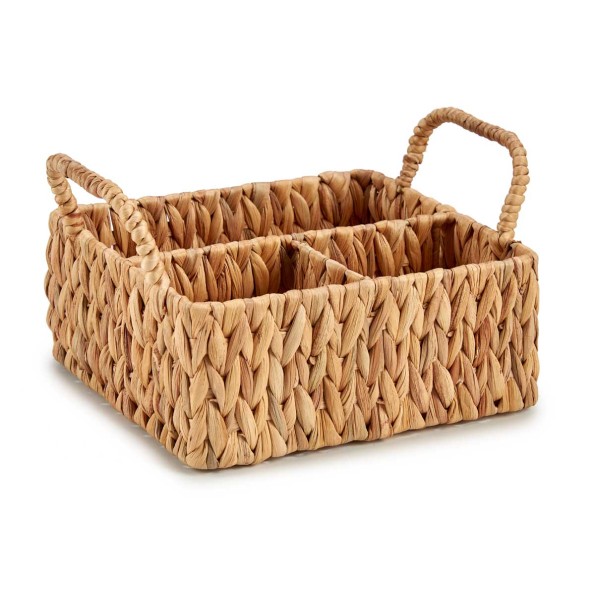 ORGANIZADOR RECTANGULAR PAJA CON 3 HUECOS