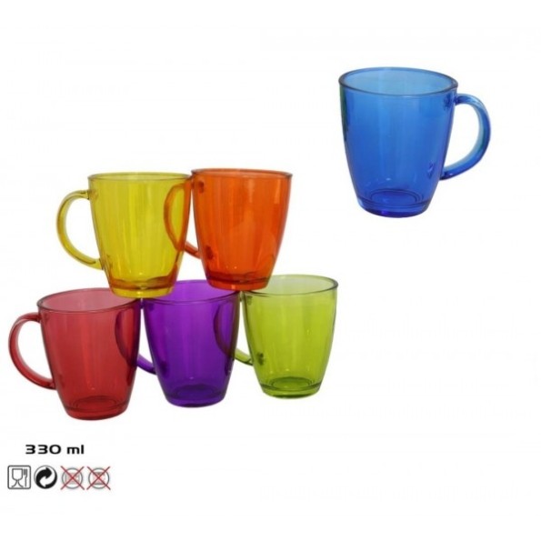 TAZA 330 ml. ZUMETA COLOR  - CRISTAL