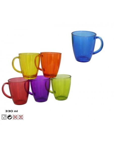 TAZA 330 ml. ZUMETA COLOR  - CRISTAL