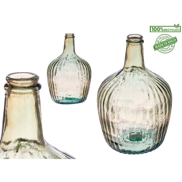 BOTELLA DECORATIVA VIDRIO RAYADA 4L CHAMPAN