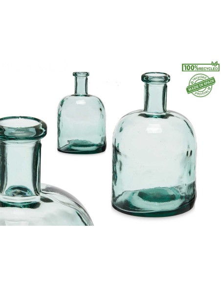 BOTELLA DECORATIVA VIDRIO ANCHA