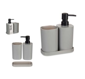 SET 3 PZS BAÑO PLASTICO GRIS
