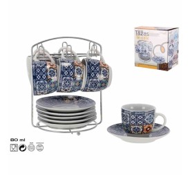 SET6 TAZAS CAFE MANDALA 80CC C/PLAT+SPRT