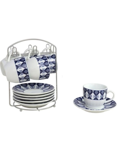 SET6 TAZAS CAFE LUZ 80CC C/PLATO+SOPORTE