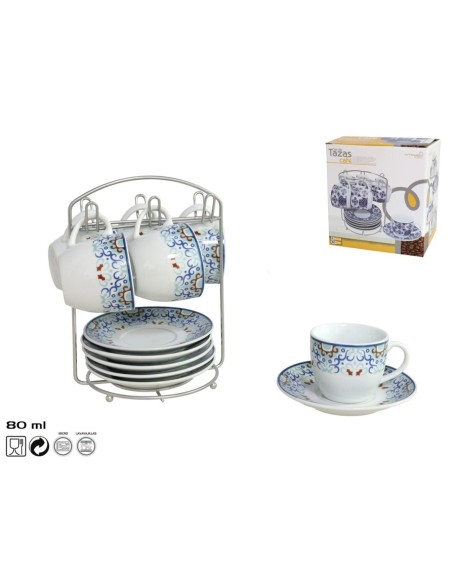 SET6 TAZAS CAFE SEVILLA 80CC C/PLAT+SOP.