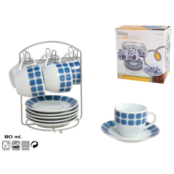 SET6 TAZAS CAFE SANTANDER 80CC C/PLAT+SO