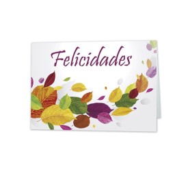 *MINI CARD HOJAS "FELICIDADES"
