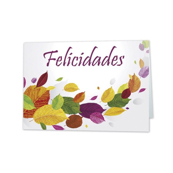 *MINI CARD HOJAS "FELICIDADES"