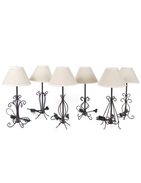 LAMPARA FORJA SOBREMESA EVO 42 CM MARRON