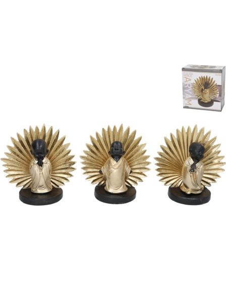 FIGURA MONJE ARYAM 3 SURT 18X9X18 CM RESINA