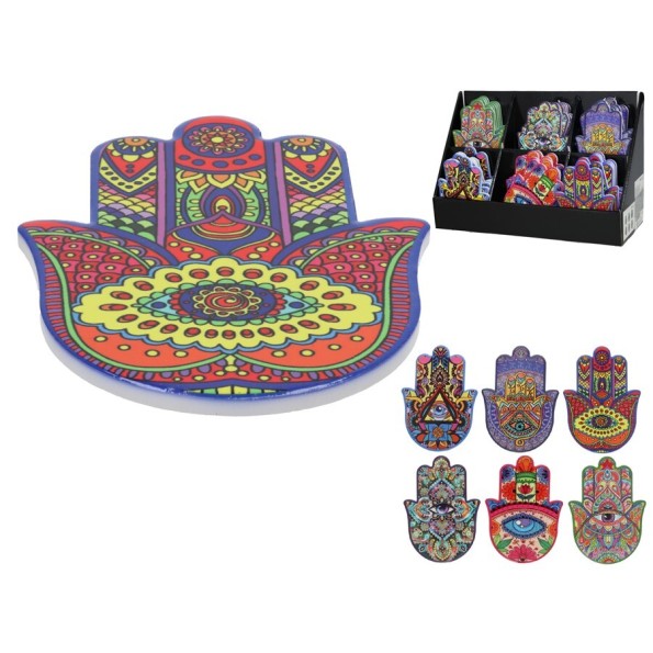 POSAVASOS CERAMICA MANOS 6 SURT 9,5X13,5 CM