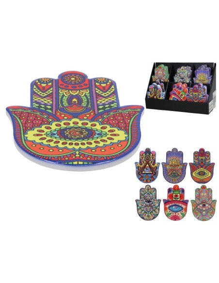 POSAVASOS CERAMICA MANOS 6 SURT 9,5X13,5 CM