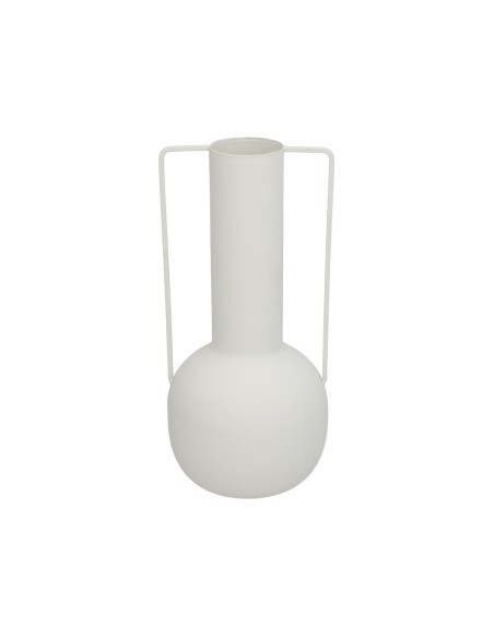 FLORERO DECO ARUNA METAL BLANCO 6DX30HX14,5TL