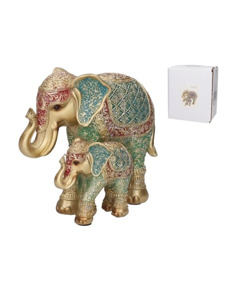 FIGURA ELEFANTE MAMA Y BEBE LAKSMI 17,5X10X15 CM R FIGURA ELEFANTE MAMA Y BEBE LAKSMI 17,5X10X15 CM R