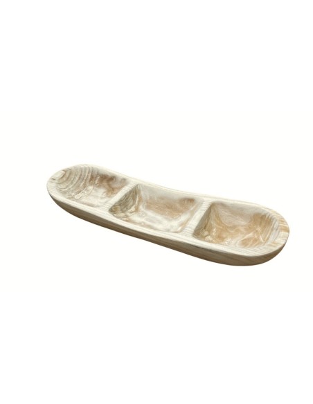 CENTRO MADERA 3 CAVIDADES CURVADO  60x20x8 cm.