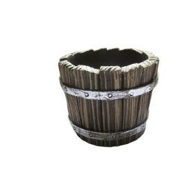 MACETERO CUBO REDONDO MADERA CACTUS