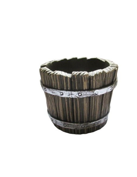 MACETERO CUBO REDONDO MADERA CACTUS