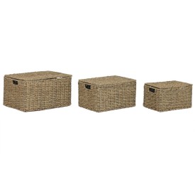CESTA SET 3 FIBRA METAL 46X36X26 BAUL NATURAL