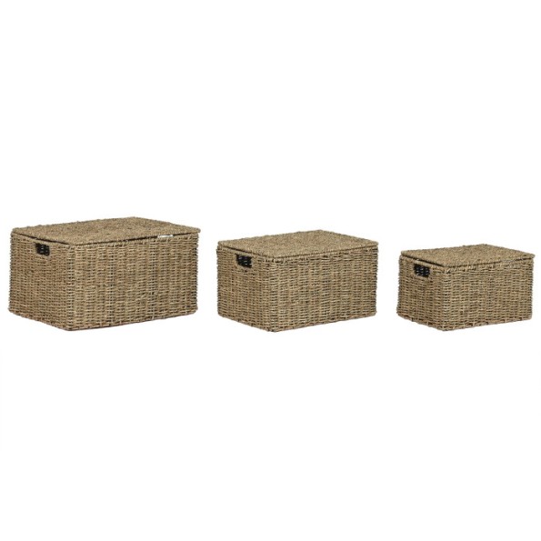 CESTA SET 3 FIBRA METAL 46X36X26 BAUL NATURAL