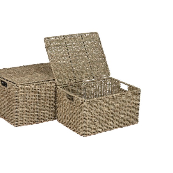 CESTA SET 3 FIBRA METAL 46X36X26 BAUL NATURAL